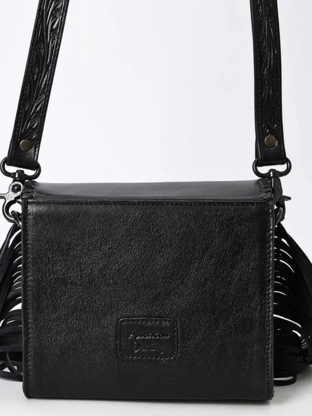 American Darling Boho Noir Fringe Crossbody Satchel